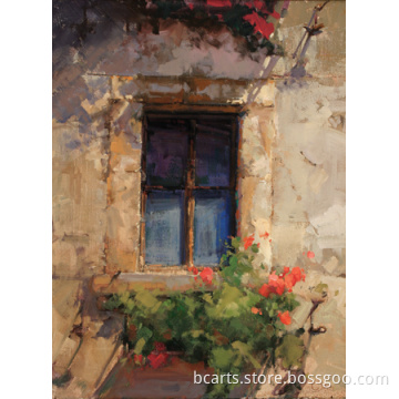 Hot seling beautiful village scenery painting for home decoration modern